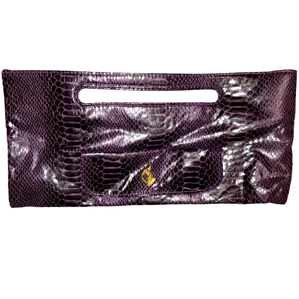 Baby Phat Purple Alligator/Leather Like Clutch
